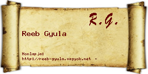 Reeb Gyula névjegykártya